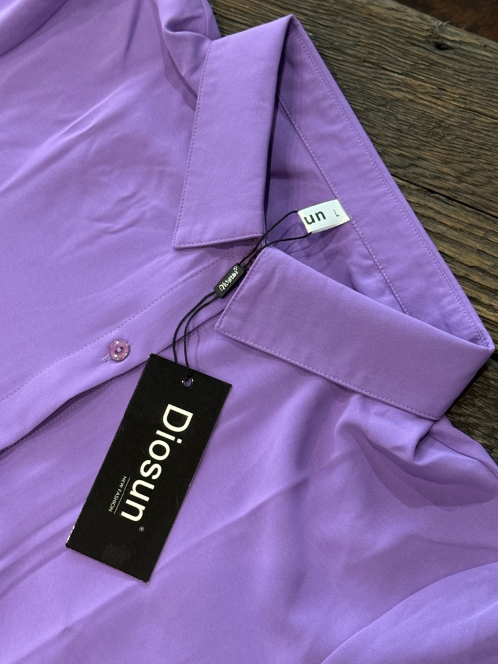 NWT Lavender Purple Short-Sleeve Button Shirt Womens Size Large - Picture 3 of 6